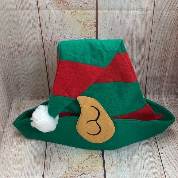 Christmas Elf Hat Felt Red & Green Sz OSFM - Picture 10 of 10